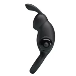Péniszgyűrű vibrációval, nyuszi – Vibrant Penis Ring Black 1