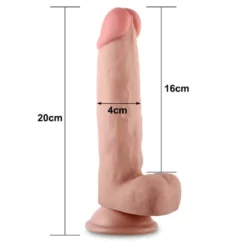 Pénisz dildó herékkel, csúsztassa a bőrét, 20 cm. – Csúszó bőr