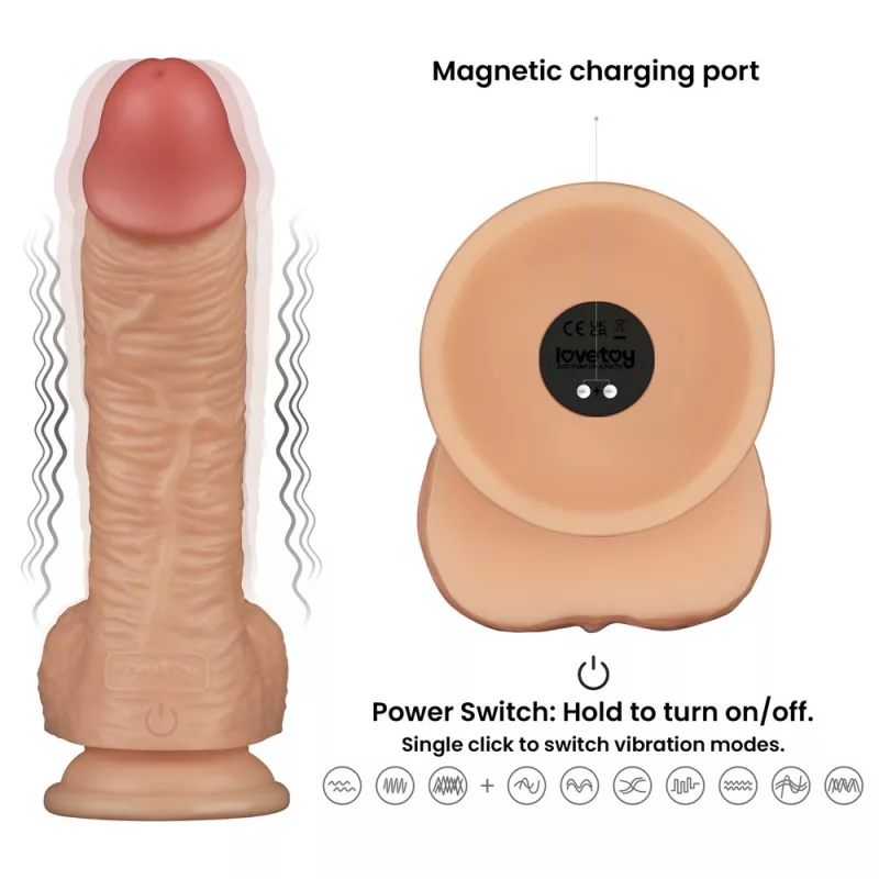 Vibrátor 8.5’ Vibrating Power Basics Cock