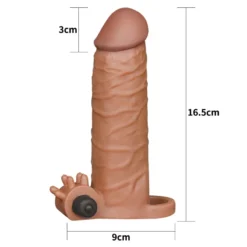 Pleasure X Tender Vibrating Penis Sleeve #1 Brown