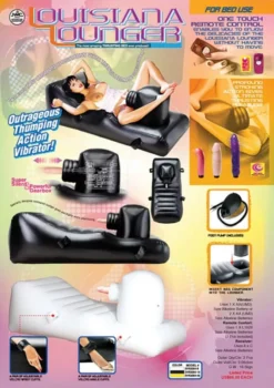 Szex ágy, 3 cserélhető vibrátor – Louisiana Lounger