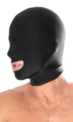 Spandex Open Mouth Hood fekete