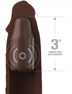 22,9 cm Sleeve Vibrating 7,6 cm dugó w/Remote Brown