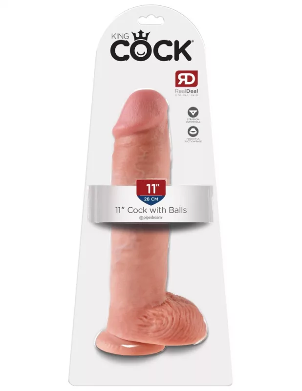 Dildó 27,9 cm Cock with Balls Light
