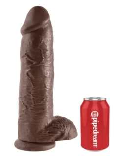 Dildó 30,5 cm Cock with Balls Brown