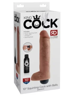 Dildó 25,4 cm Squirting Cock with Balls Light