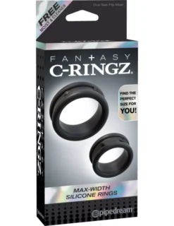 Péniszgyűrű Max Width Silicone Rings fekete