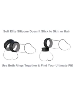 Péniszgyűrű Max Width Silicone Rings fekete