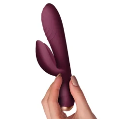Vibrátor csiklóstimulátorral, 18cm. – Climaximum Spirit Burgundy