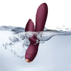 Vibrátor csiklóstimulátorral, 18cm. – Climaximum Spirit Burgundy