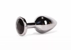 Fémeke fekete kristállyal, titkos fényű, 7,1 cm. – Secret Shade Silver