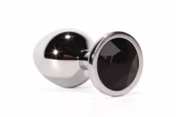 Fémeke fekete kristállyal, titkos fényű, 7,1 cm. – Secret Shade Silver